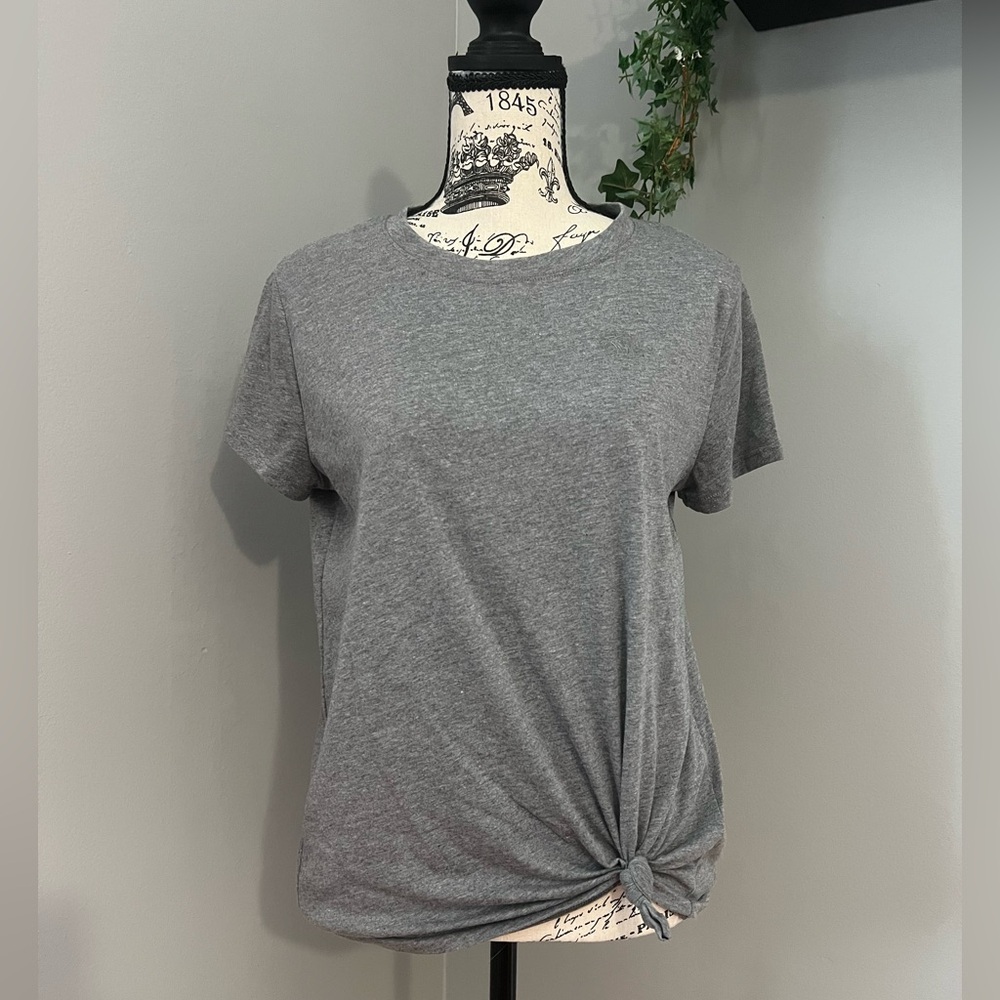 NWOT - Abercrombie Kids Girls Grey Tie-Front Top